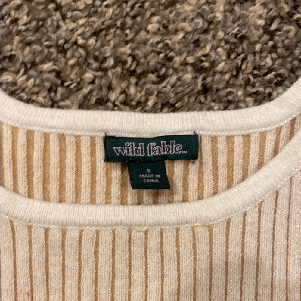 Wild Fable Cream Ribbed Tank Top - Picture 2 of 3